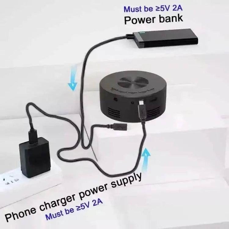 YT200 Mini Projector Black Phone Compatible - GiFTiFY