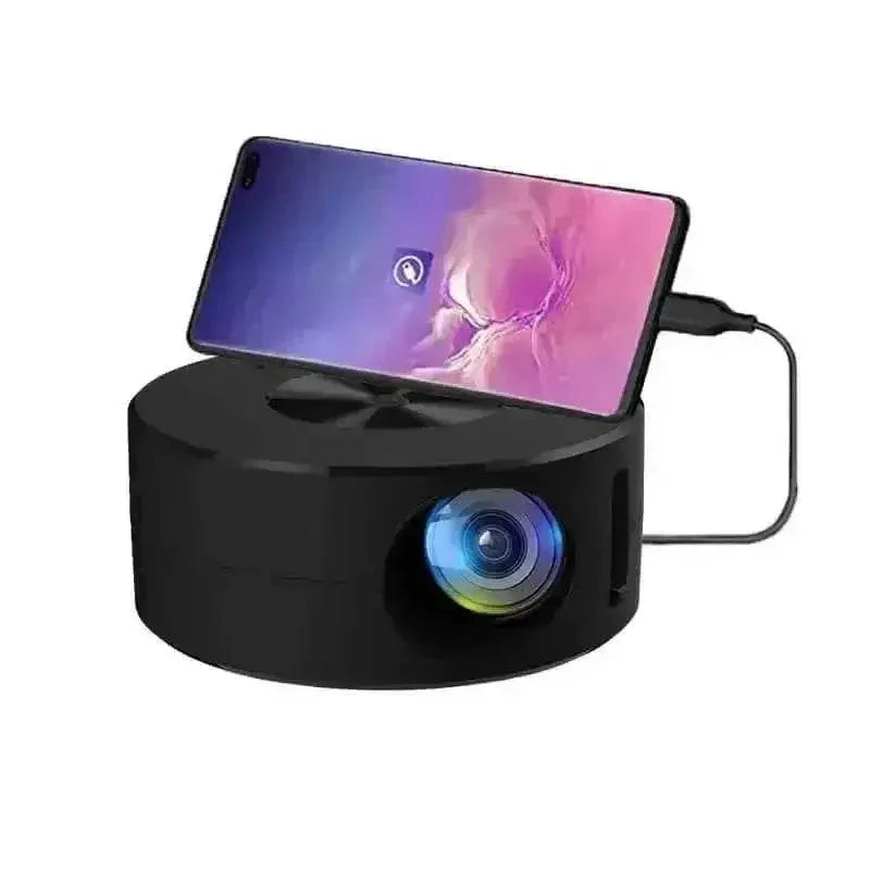 YT200 Mini Projector Black Phone Compatible - GiFTiFY