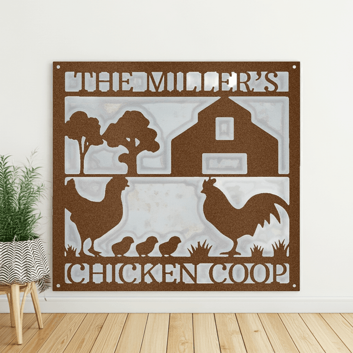 Chicken Coop Personalized Gifts - Custom Metal Sign - GiFTiFY